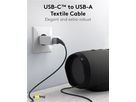 câble de recharge USB-A vers USB-C textile extra robuste 1m noir