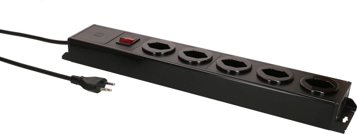 multiprise Power Line 5x type 13 noir/noir interrupteur 1.5m