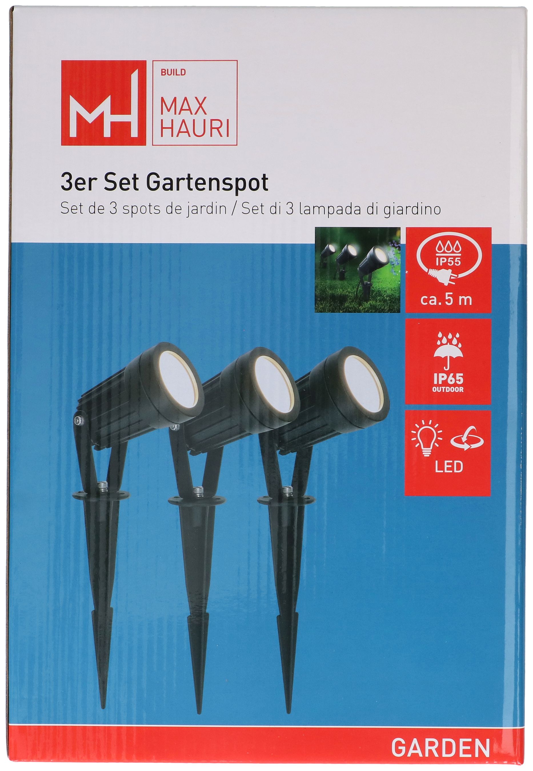 set de 3 lampes de jardin Merkuro / ALU noir IP65 / LED / type 11