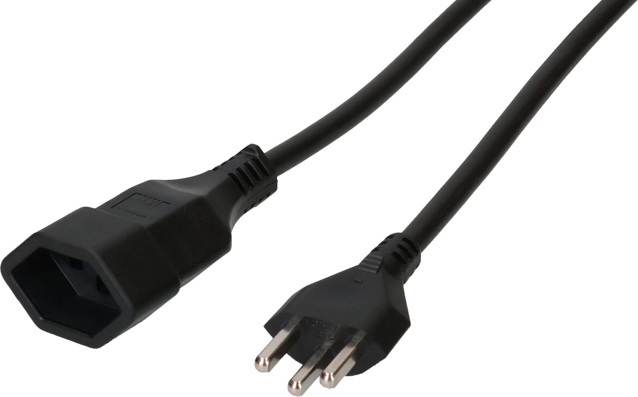 Rallonge TD H05VV-F3G1.5 2m noir type 23 / type 23