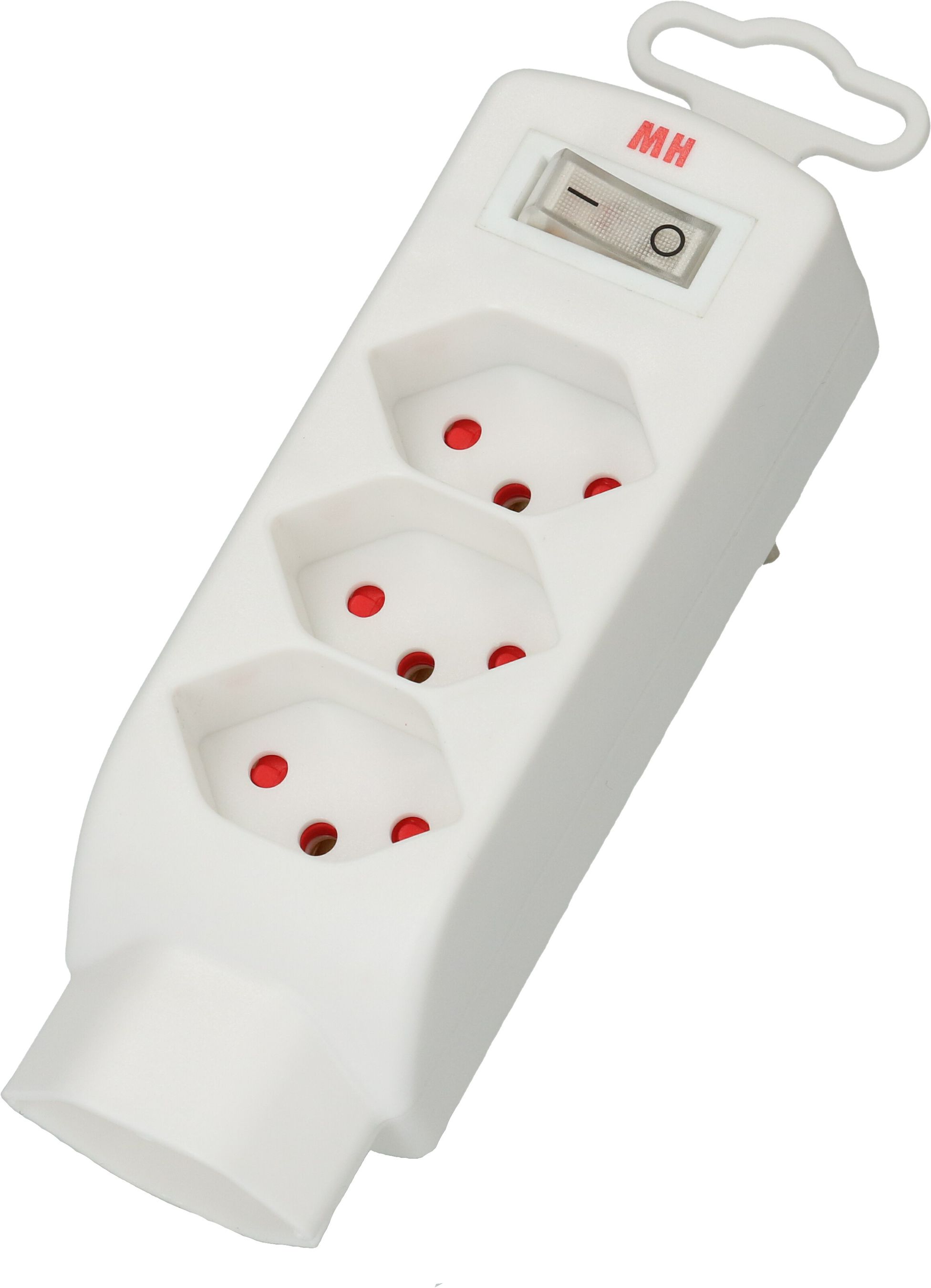 multi adaptateur Safety Line 4x type 13 3-pôles blanc +interrup.