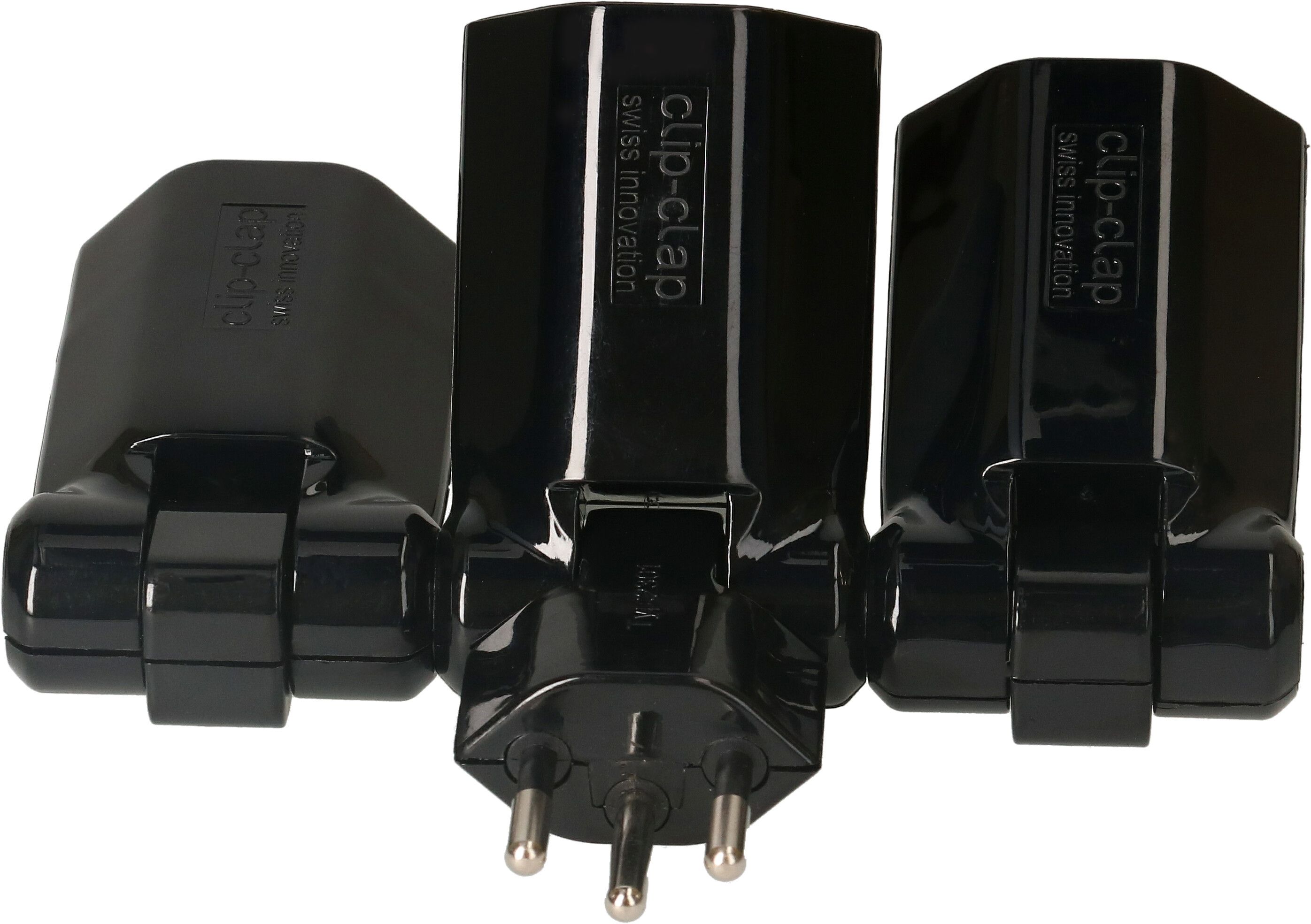 multi adaptateur clip-clap 3x type 13 3 pôles noir BS