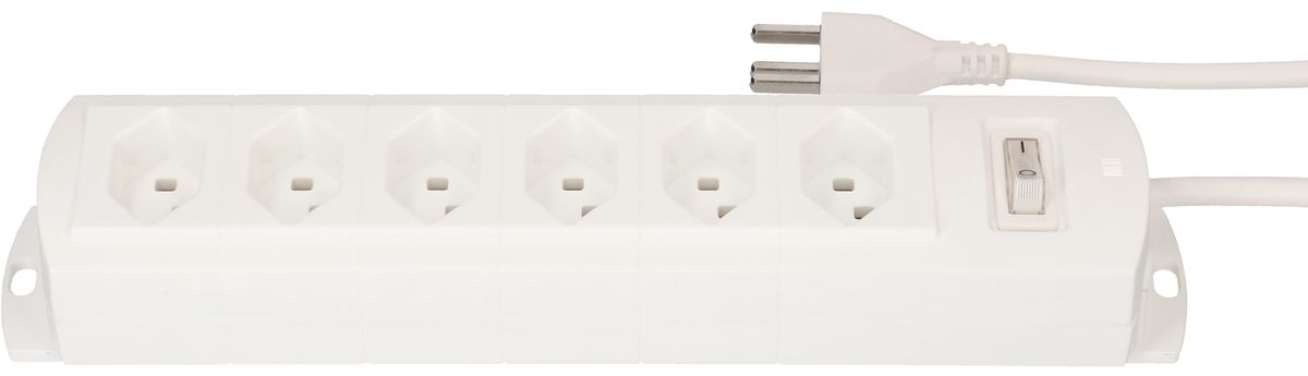 multiprise Prime Line 6x type 23 blanc interrupteur 5m
