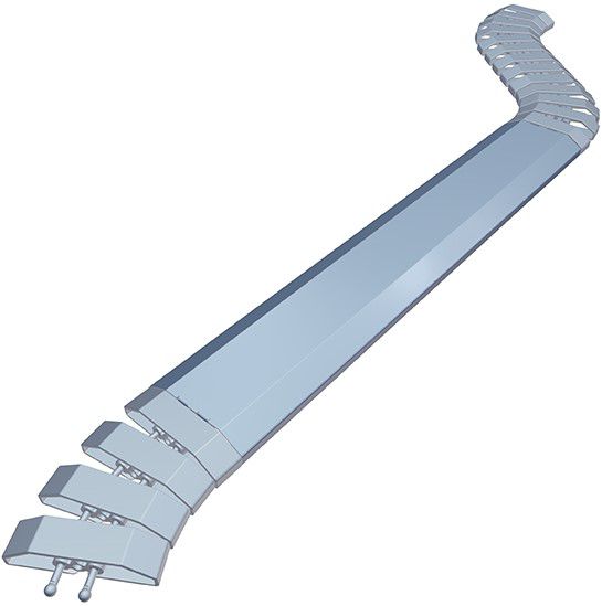 serpentine de câble Pro 80 1.00m argent RAL9006