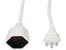 Rallonge TD H05VV-F3G1.0 3m blanc BS type 12 / type 13