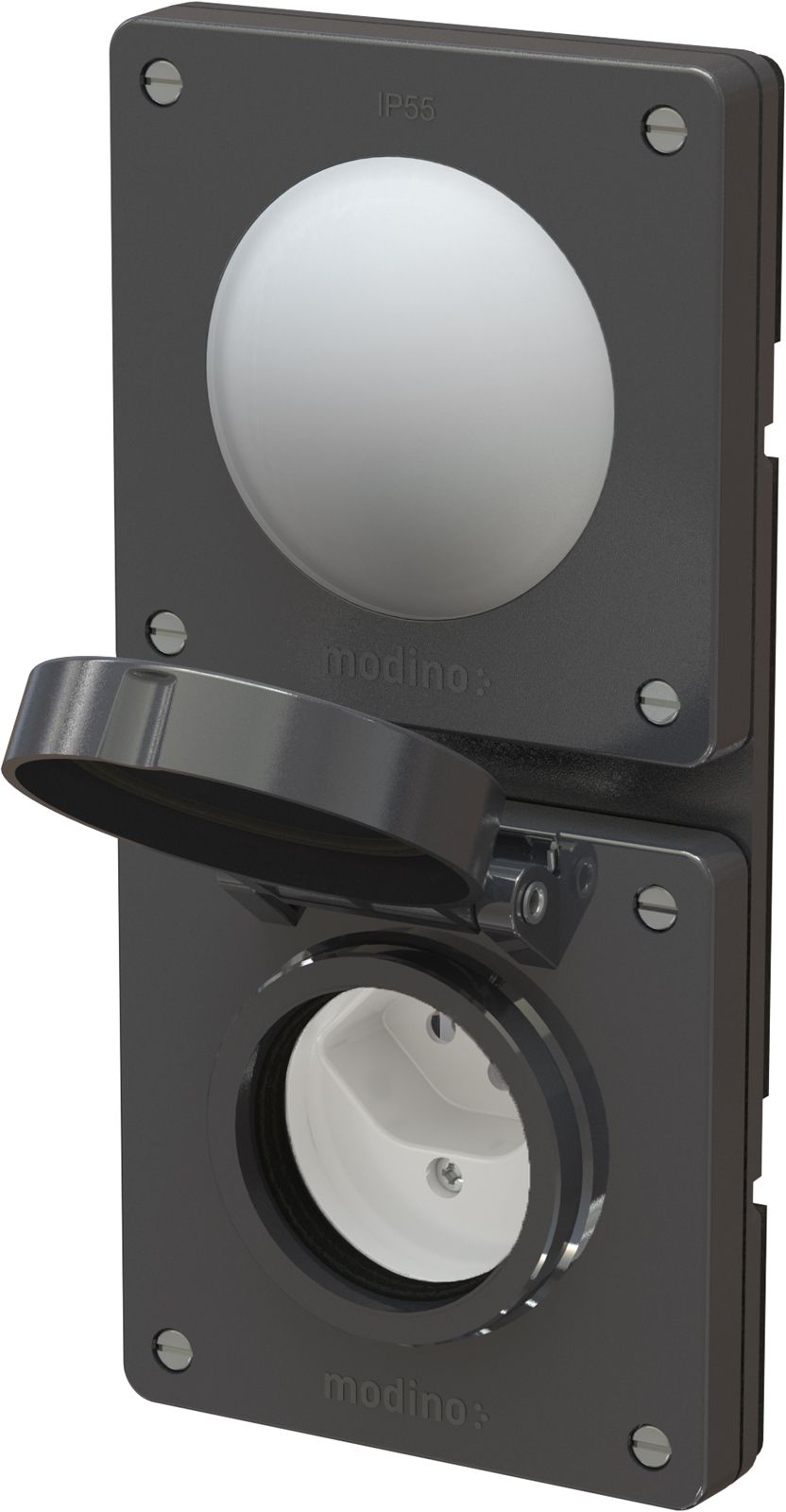 combinaison bouton NO/NF / type 13 ta.2x1 ENC exo IP55 noir