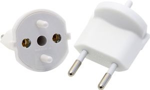 adaptateur fixe type 11 / fiche profilée CEE 7/17 blanc