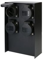 colonne de prises de jardin 4x type 13 IP55 acier noir mat