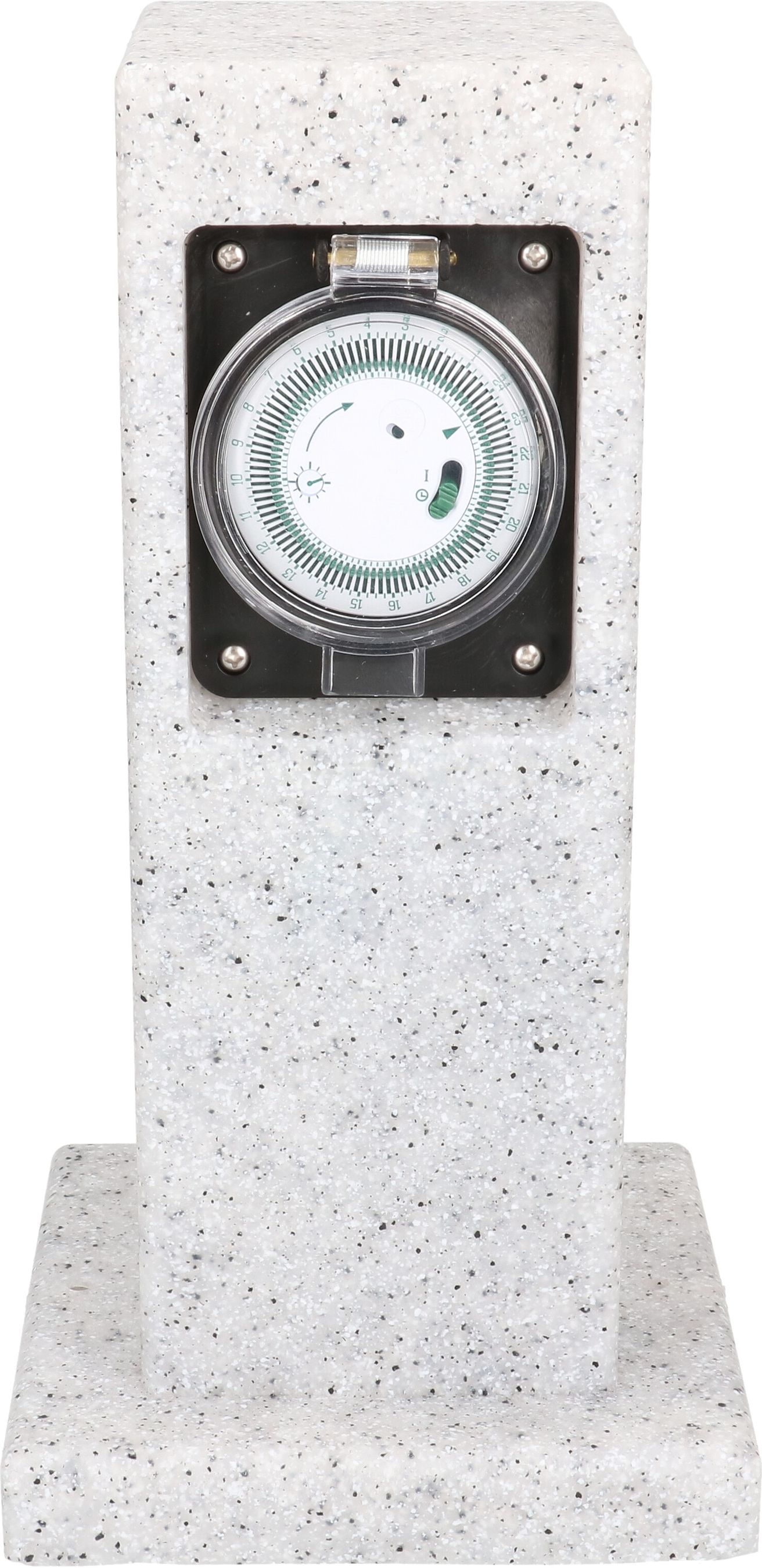 colonne de prises de jardin 2x type 13 IP55 prog.hor. pierre bc