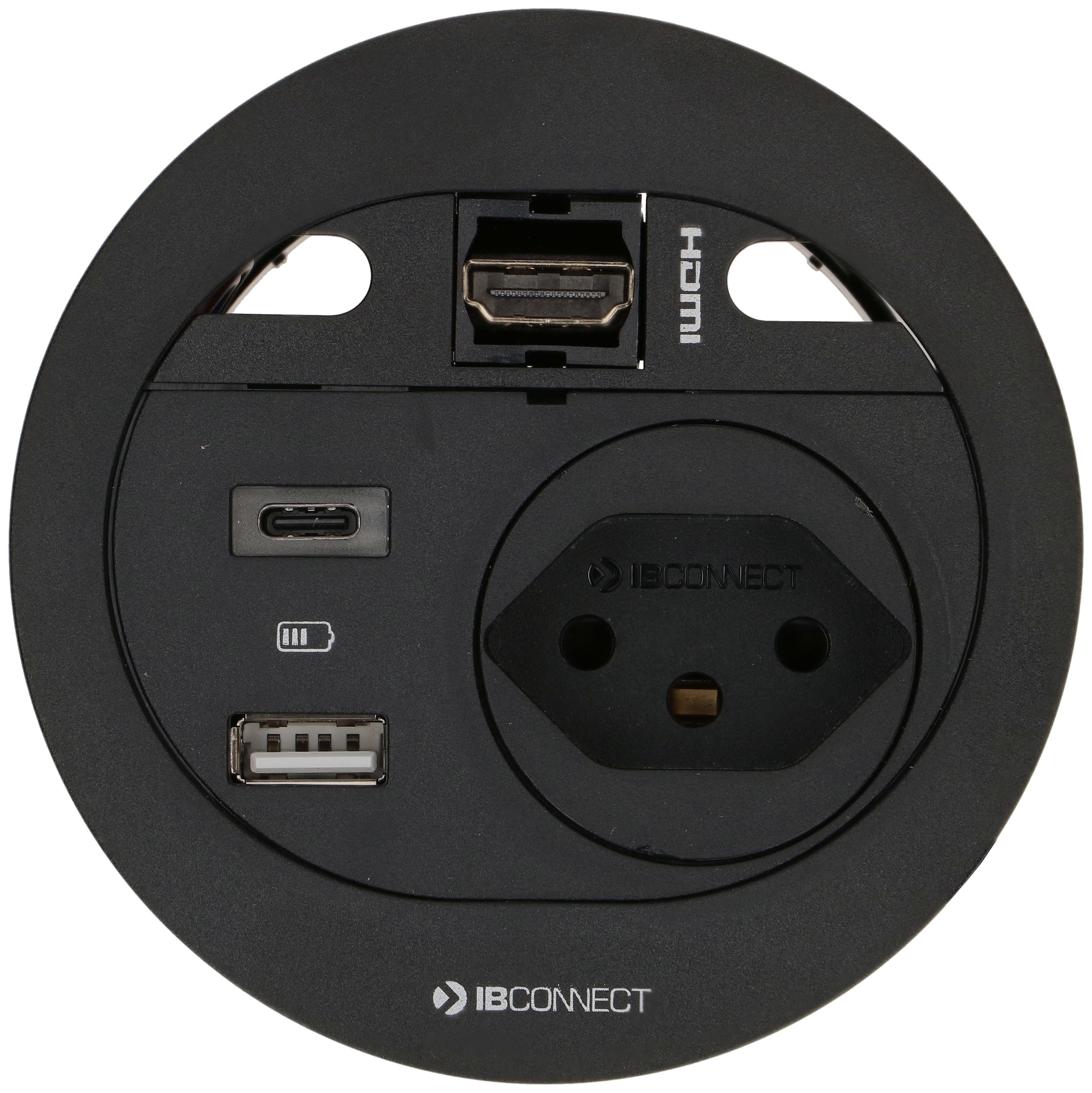 DIVUS bloc multiprise noir 1x type 13 1x USB A/C 1x HDMI