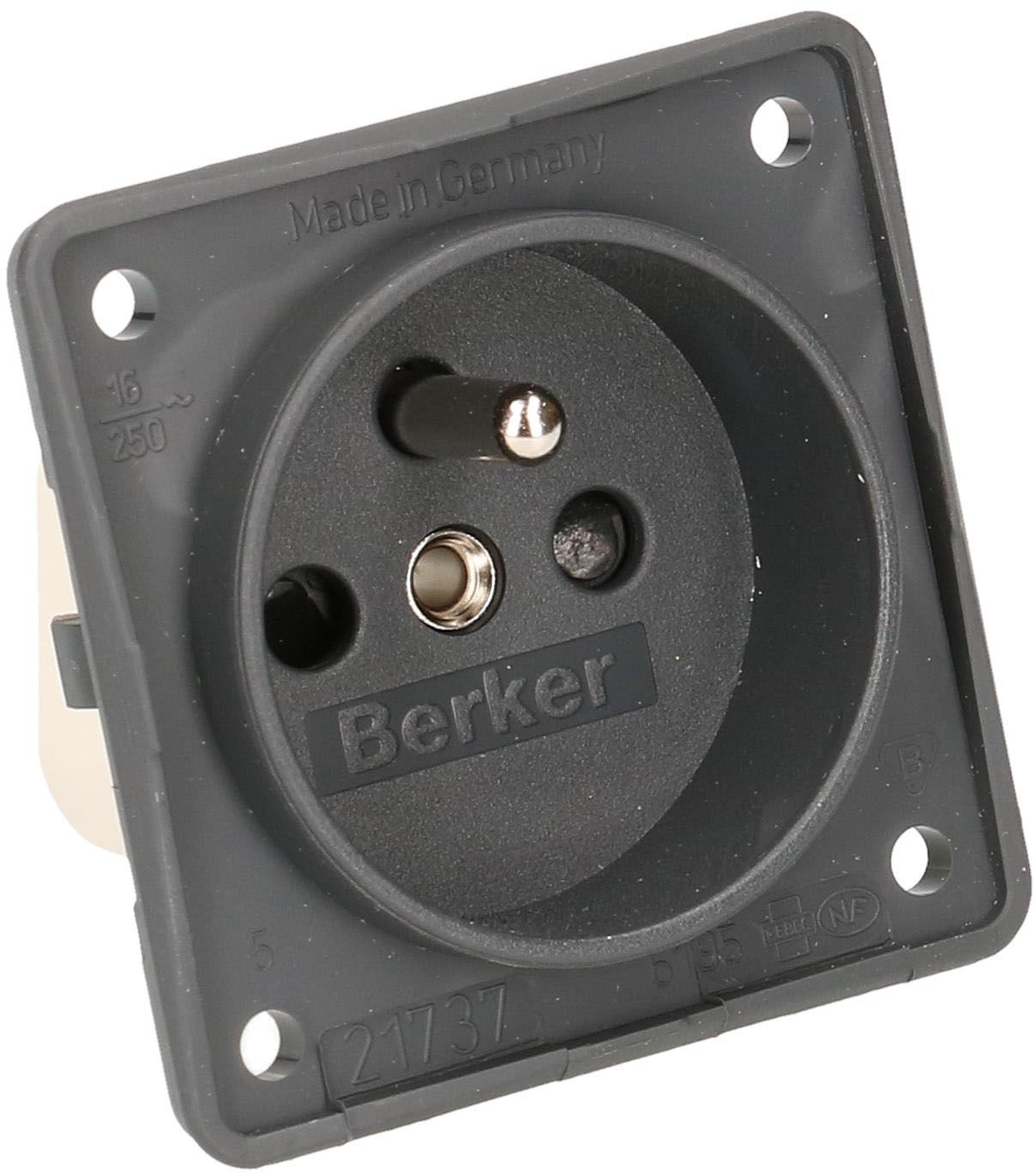 prise 1x type E appareil + plaque frontale BS Berker Integro ant.