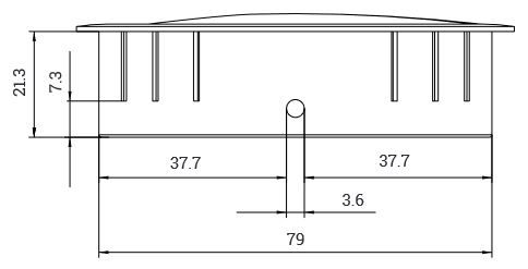 passe-câble 80mm rond noir