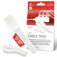 LTC Cable Tags attaches de câbles avec étiquette blanc / 10 pc