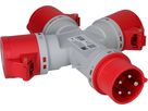 distributeur en étoile 1x CEE16 fiche 3x CEE16 prises 400V IP44