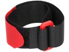 Sangle velcro avec oeillet plastique 25x300mm rouge/noir