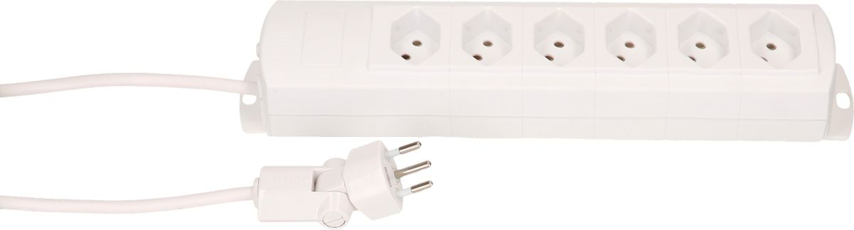 multiprise Prime Line 6x type 13 blanc aimant 3m clip-clap