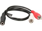 câble audio adaptateur Y stéréo fiche RCA/prise jack 0.2m noir