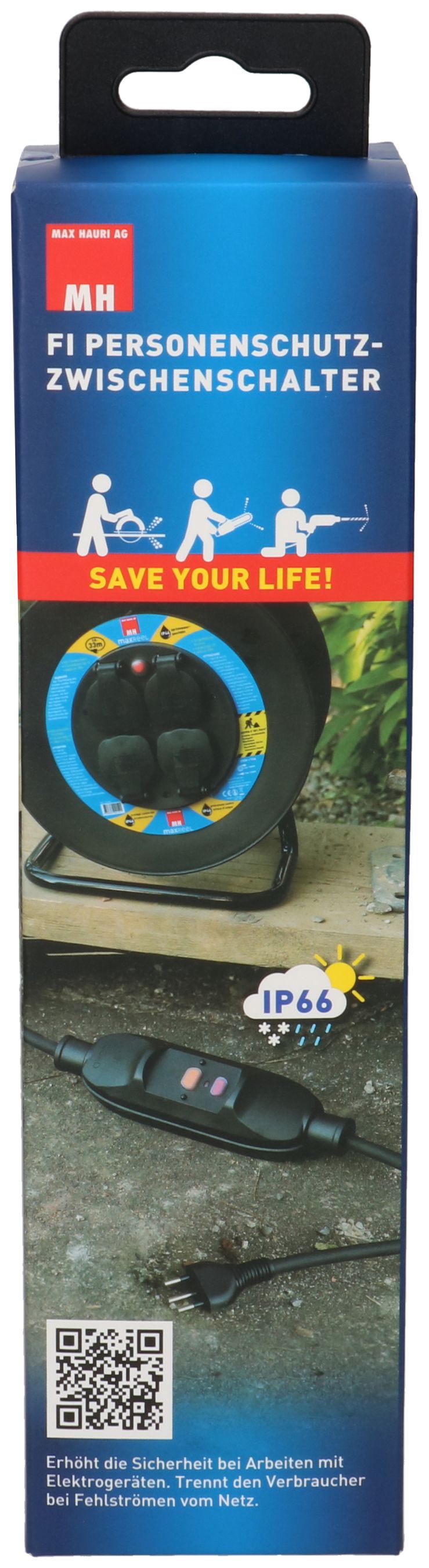 FI interruttore intermedio di protezione personale 16A 30mA nero