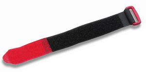 Sangle velcro avec oeillet plastique 25x240mm rouge/noir