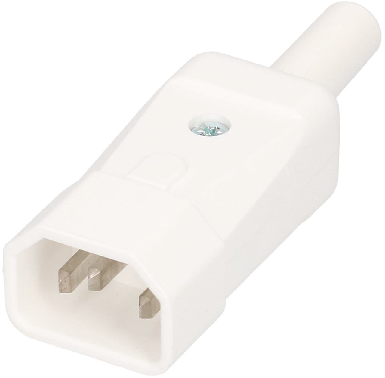 fiche de connecteur type C14 3 pôles blanc