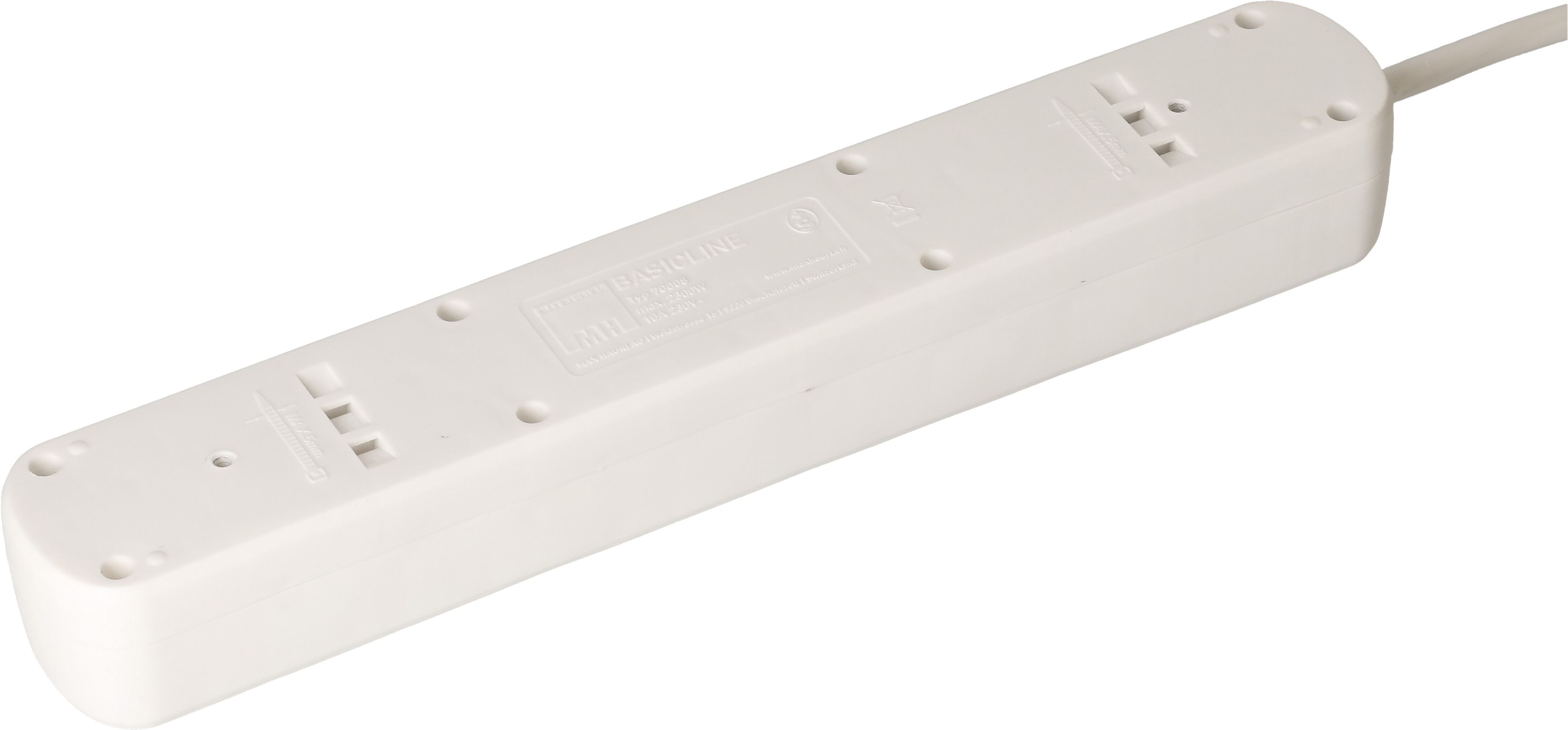 Steckdosenleiste Basic Line 8x Typ 13 weiss Schalter 1.5m