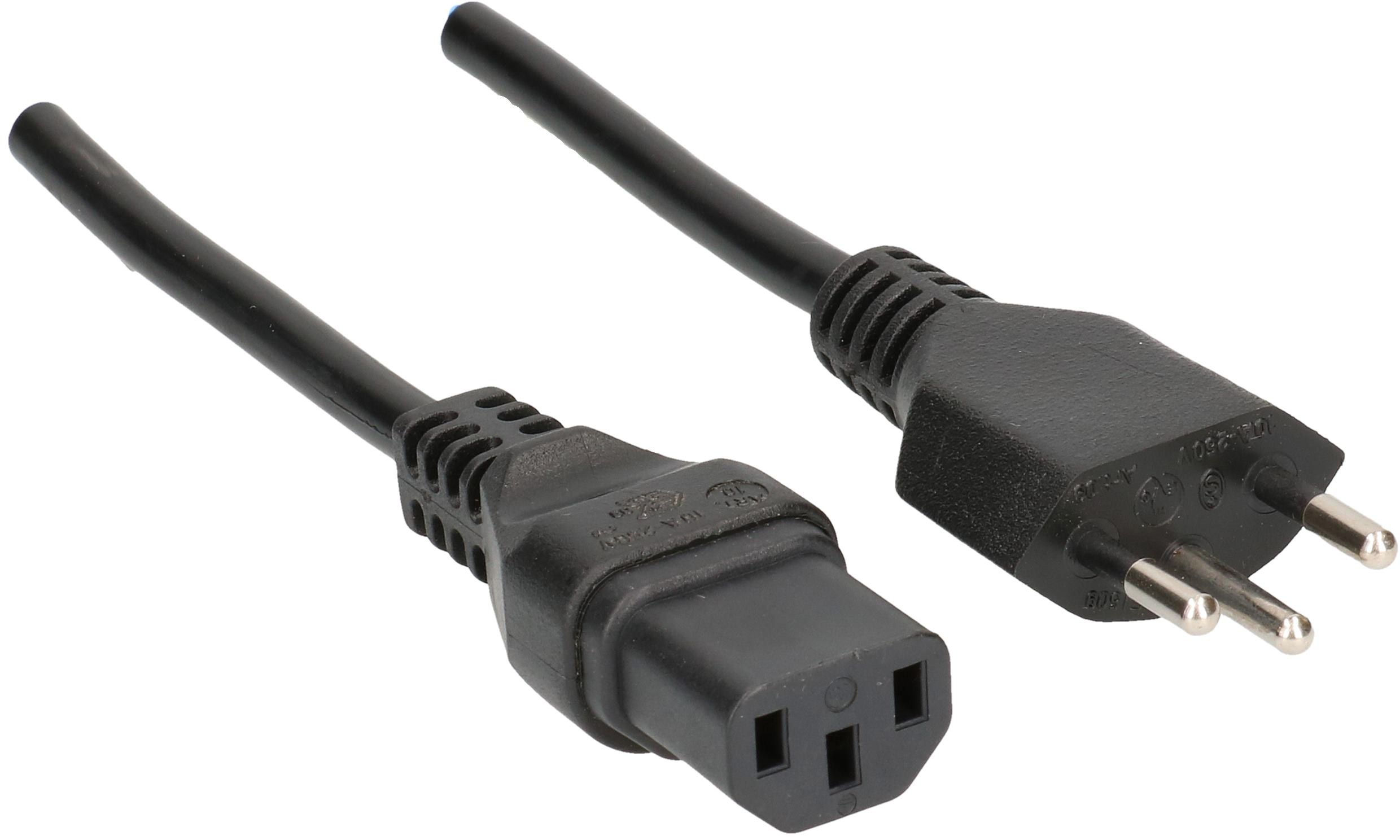 câble d'appareil TD H05VV-F3G1.0 4m noir type 12/C13