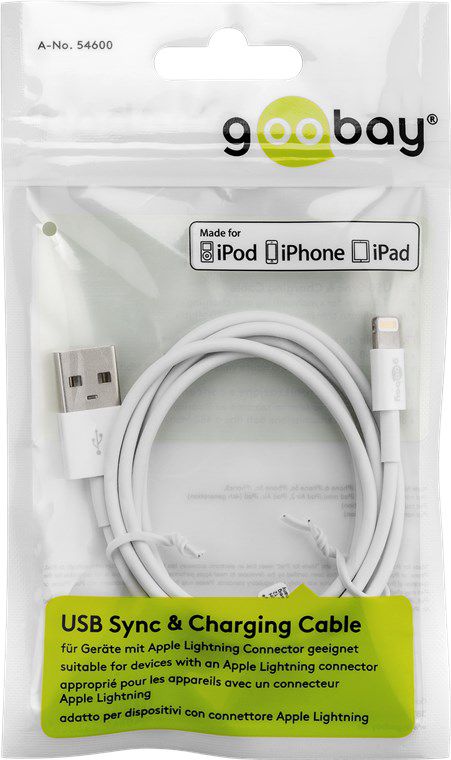 câble de recharge Lightning vers USB-A 1m blanc