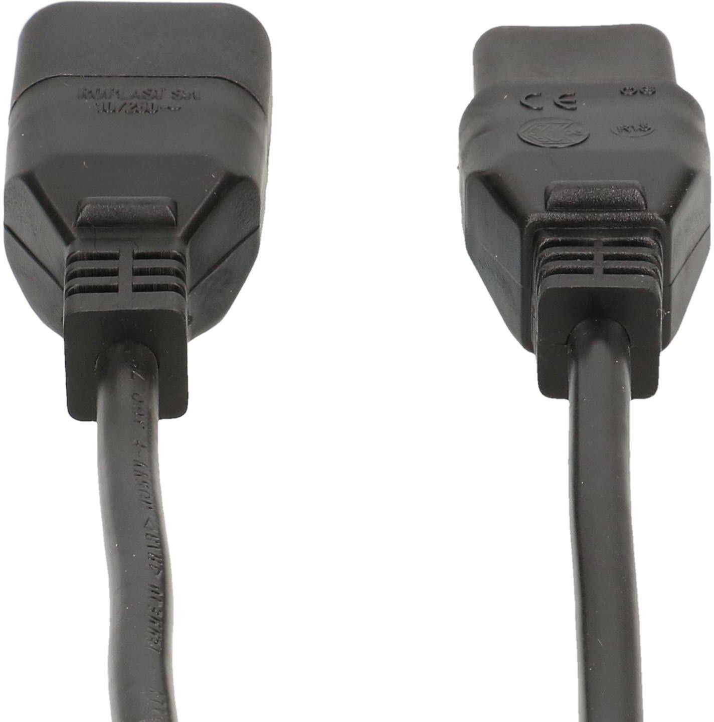 Rallonge d'appareils TD H05VV-F3G0.75 1.5m noir C14/C13