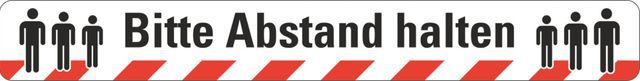 Marcatura del pavimento -Bitte Abstand halten