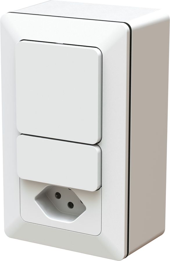 combinaison interrupteur s3 / s3/type 13 ta.2x1 AP priamos blanc