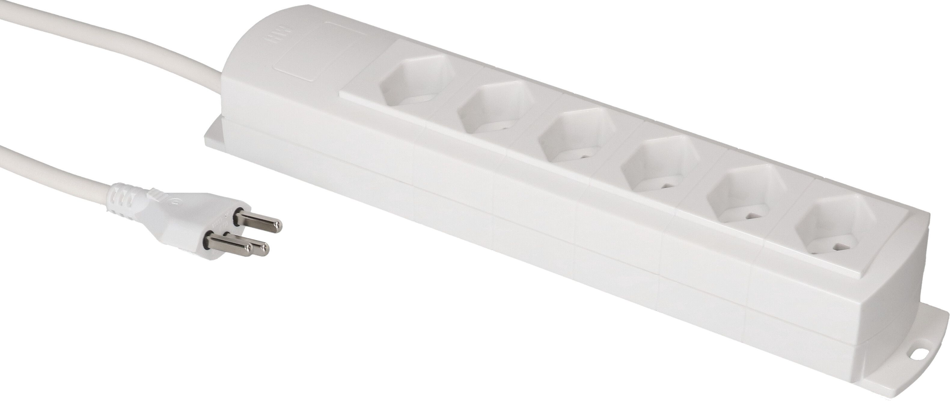 multiprise Prime Line 6x type 23 blanc 3m