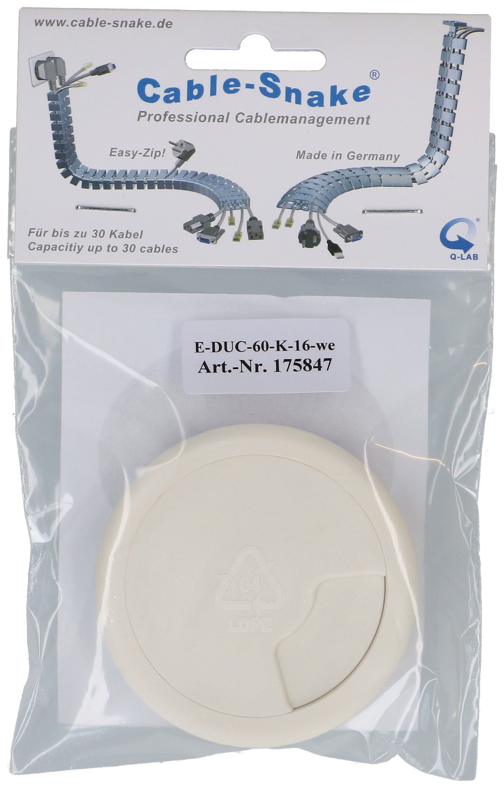 passe-câbles Easy-Duct-60K16 blanc