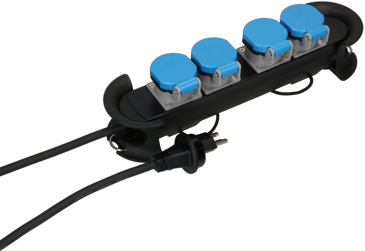 multiprise Construct Line 4x type 23 IP55 noir/bleu 5m