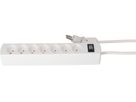 multiprise Safety Line 7x type 13 BS blanc interrupteur 2m cli.