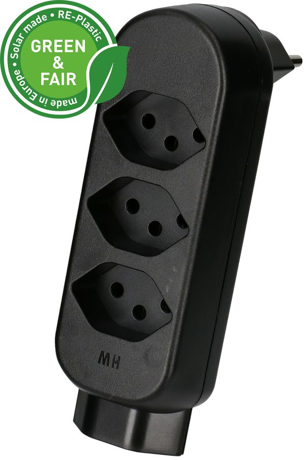 multi adaptateur ADAPT 3+1x type 13 noir rotatif Green+Fair