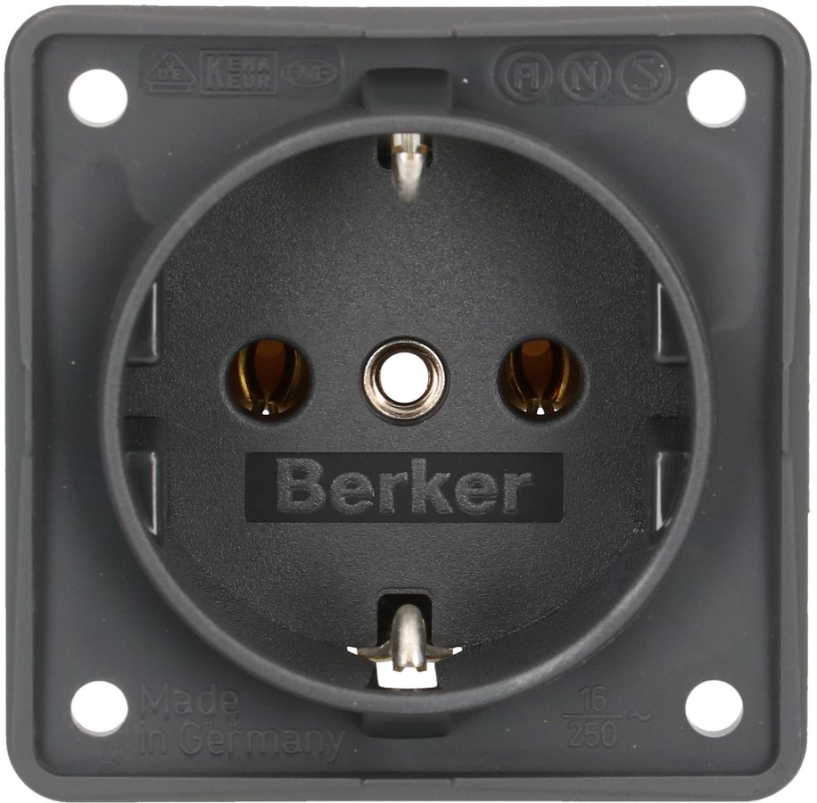 presa 1x Schuko apparecchio + placca frontale Berker Integro ant.