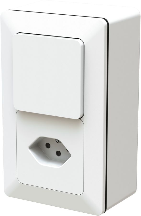 combinaison interrupteur s3 / type 13 ta.2x1 AP priamos blanc