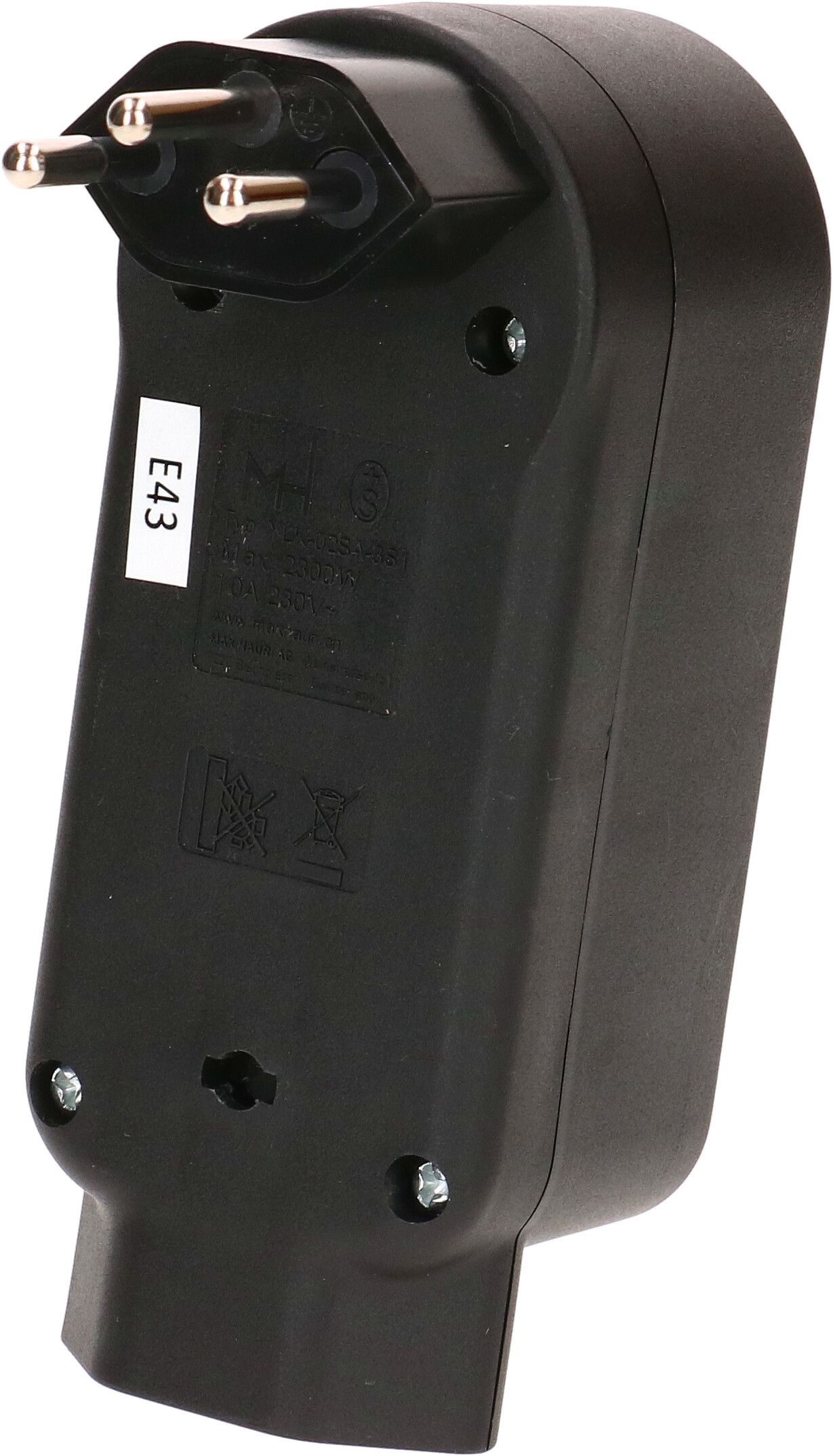 Abzweigstecker ADAPT 3+1x Typ 13 schwarz drehbar Green+Fair