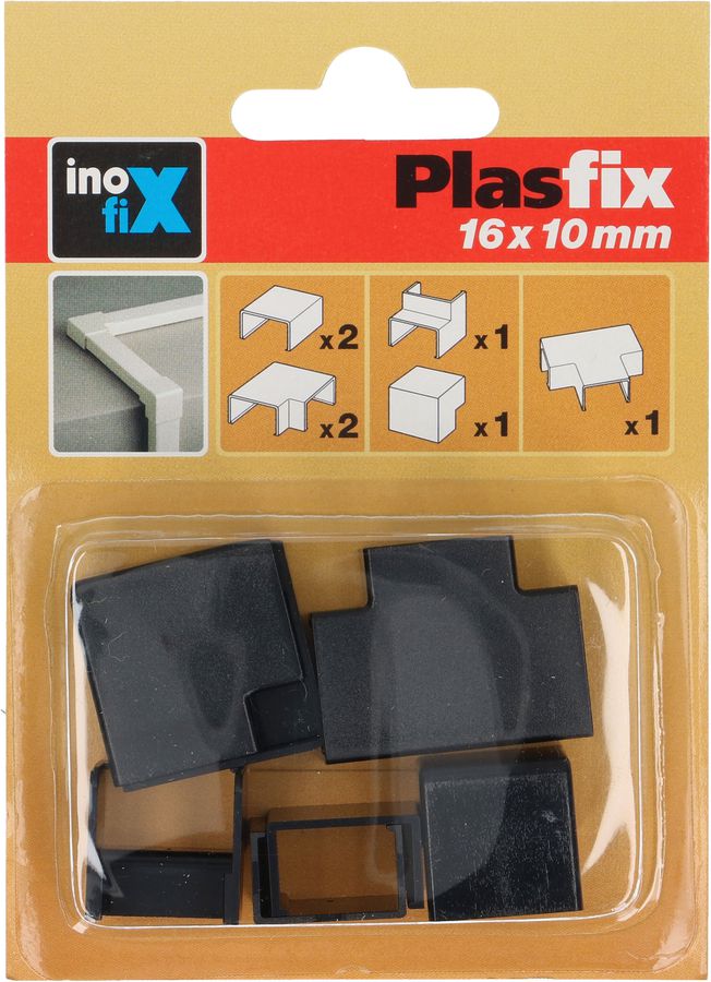 Raccords de goulotte 16x10mm noir assorti 7 pcs.