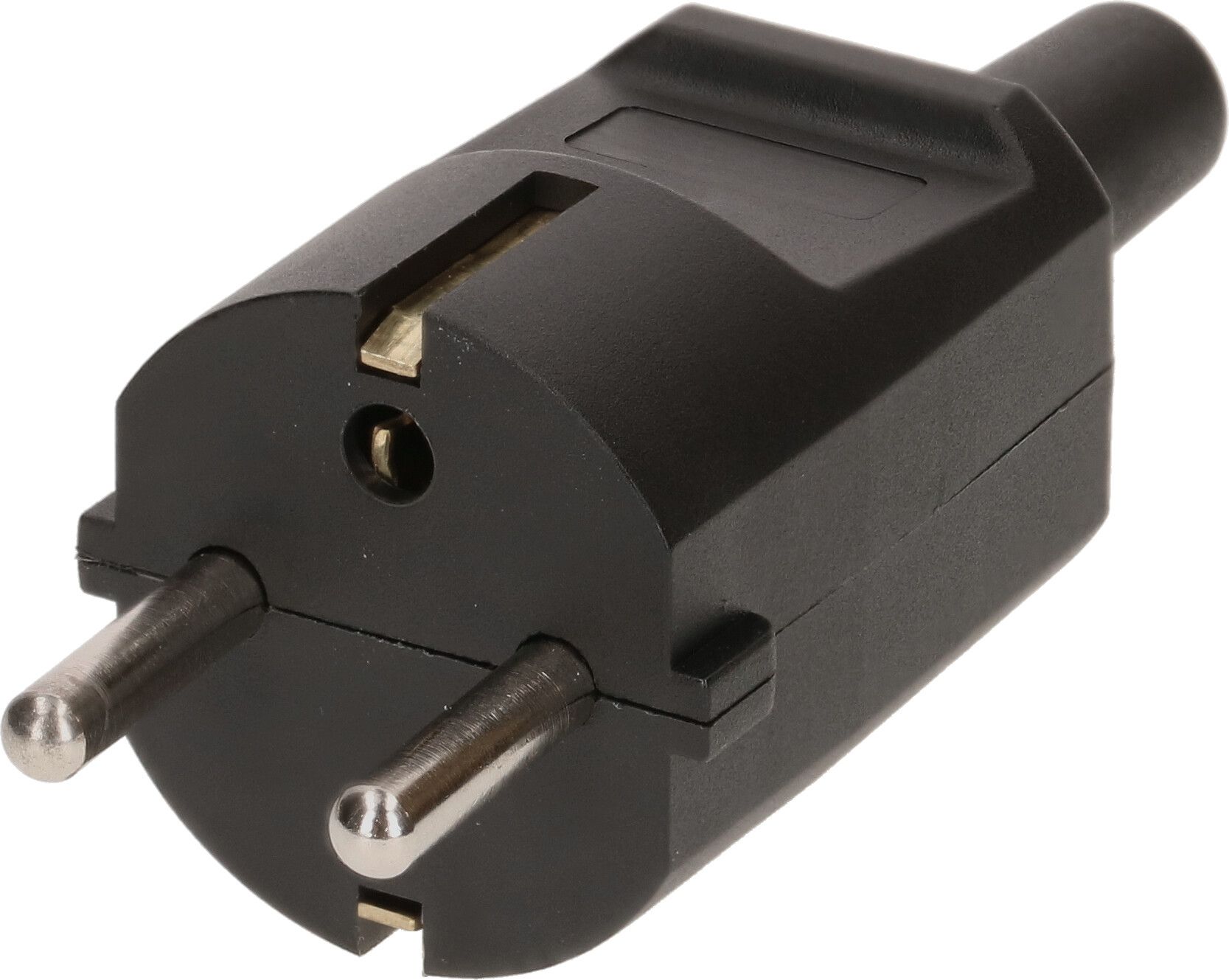 fiche Schuko CEE 7/7 noir double système de terre