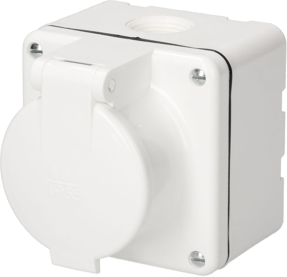 prise 1x type 25 ta.1x1 AP Mica Nass IP55 blanc