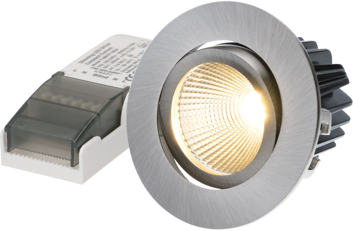 spot encastré à LED DISC Ø68 nickel brossé 3000K 650lm 36°