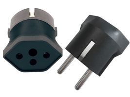 adaptateur fixe Schuko / type 13 CEE 7/7 noir