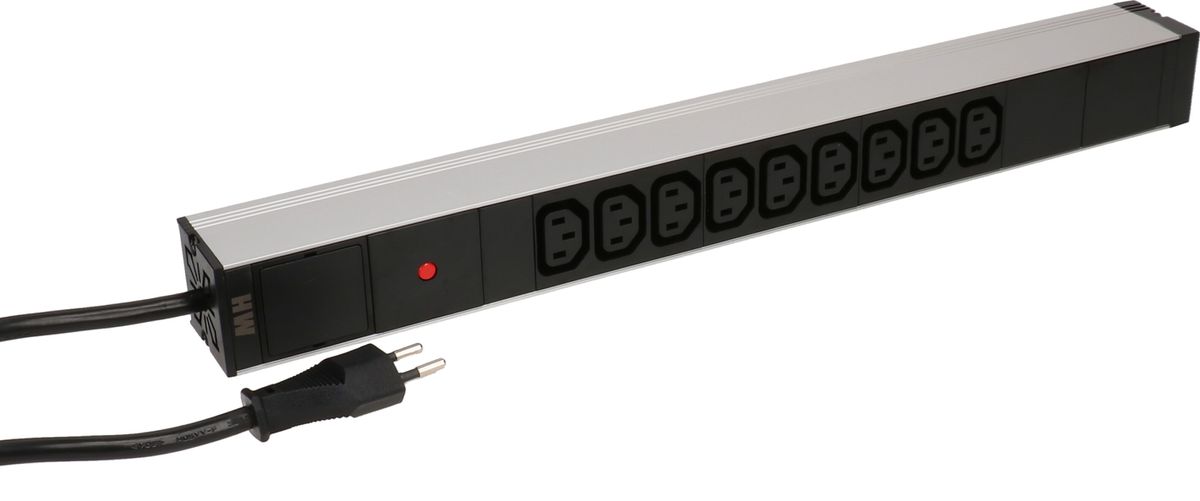 PDU 19 pouces 9x C13 noir 1U fiche type 12
