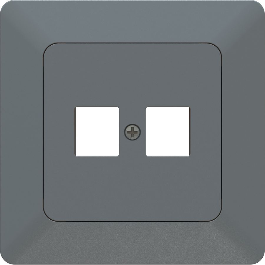 prise réseau 2x support EasyKlick AP priamos anthracite