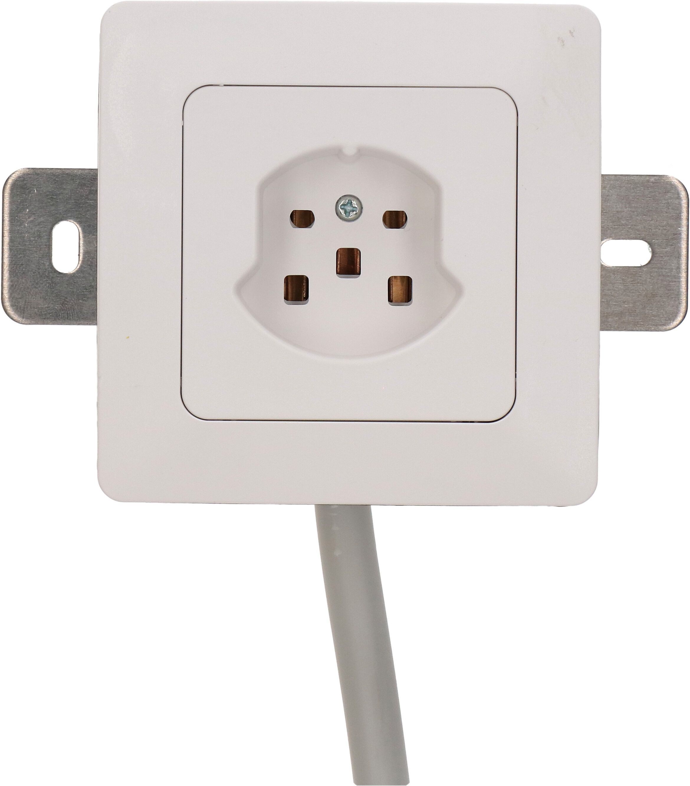 Steckdose 1x Typ 25 AP mit Montagebügel priamos weiss