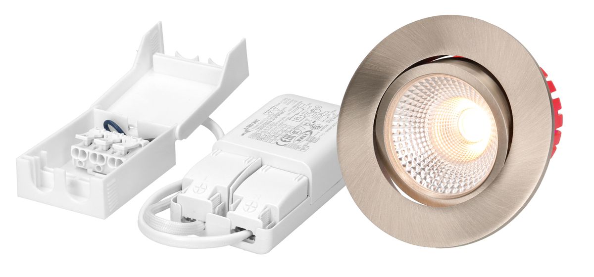 spot encastré à LED SOLV Ø68 DALI nickel brossé 3000K 710lm 38°
