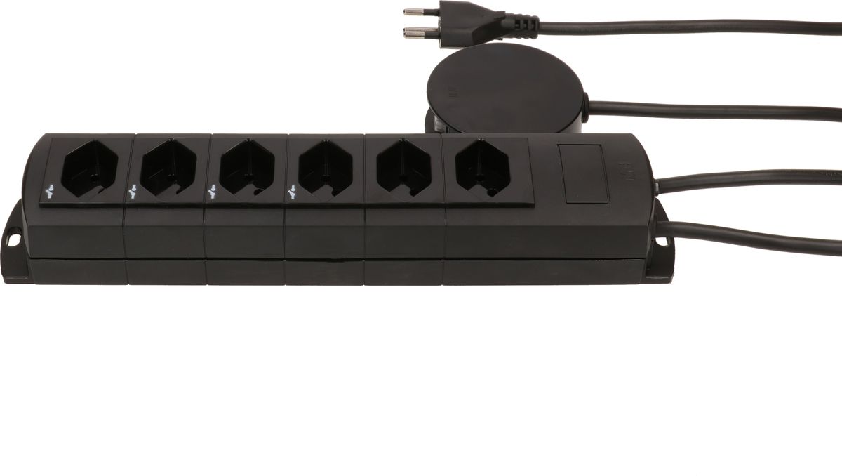 multiprise Prime Line 4+2x type 13 noir interr. ext. aimant 3m