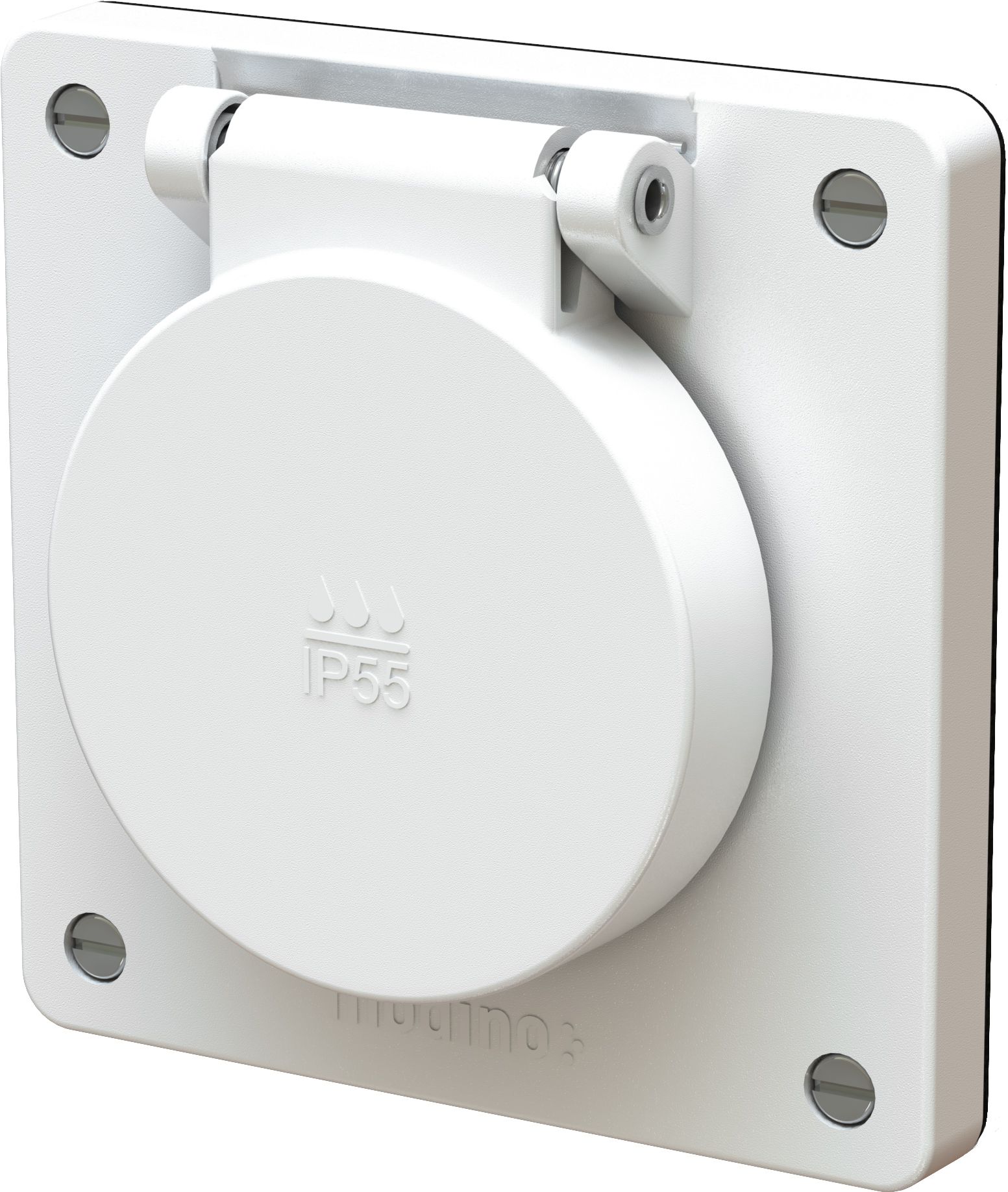 telaio +coperchio a cerniera per presa incl. guarnizioni exo bi