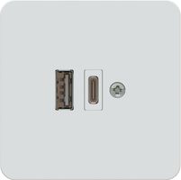 bloc chargeur USB-A+C 65W insert +plaque frontale priamos blanc